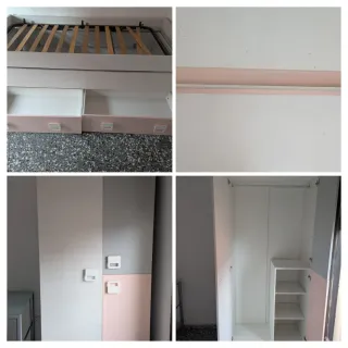 Habitación juvenil con cajones y armario