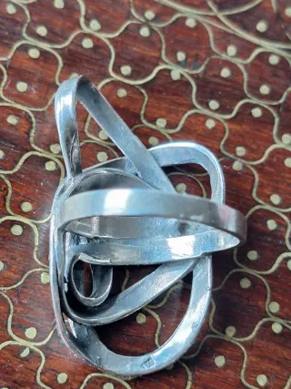 Antiguo Anillo de Plata 925 Diseño Entrelazado.