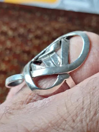 Antiguo Anillo de Plata 925 Diseño Entrelazado.