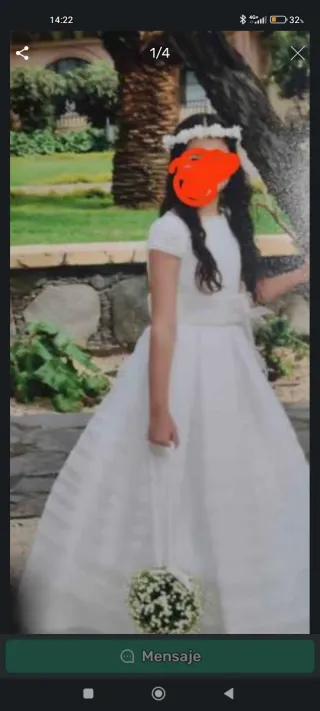 Vestido de comunión + corona flores