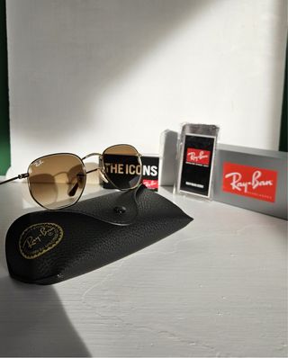 Occhiali Ray Ban Hexagonal Oro/Marrone