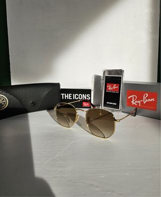 Occhiali Ray Ban Hexagonal Oro/Marrone