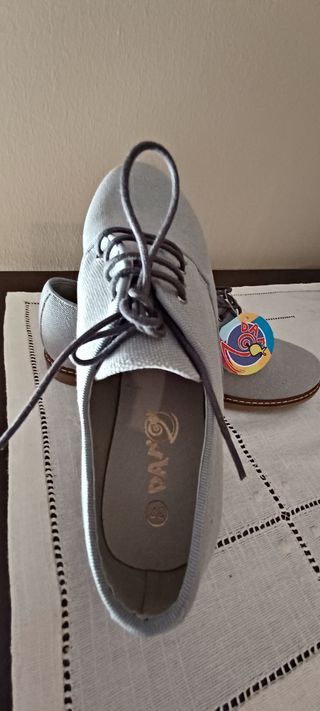 Zapatos niño grises T-37 con cordones