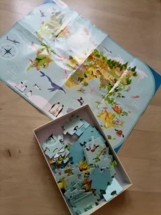 Puzzle Mapa del Mundo Planisferio 76 piezas