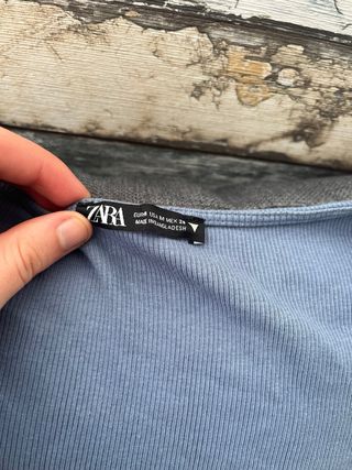 Top fruncido Zara azul