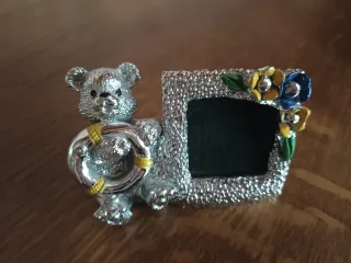 Mini portafoto orsetto in metallo