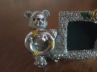 Mini portafoto orsetto in metallo