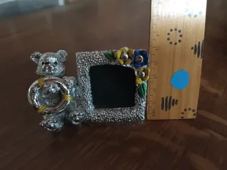 Mini portafoto orsetto in metallo