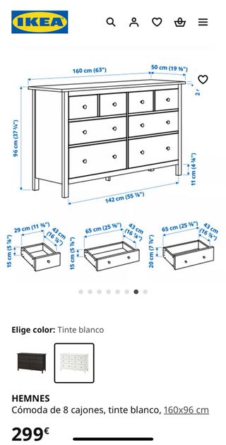 Cómoda IKEA HEMNES 8 cajones