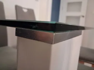 Magnífica mesa de comedor cristal templado 90x150