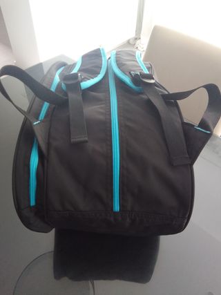 Paletero y bolsa de pádel Adidas negra y turquesa