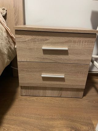 Cabecero, mesitas, colchón y somier 135cm