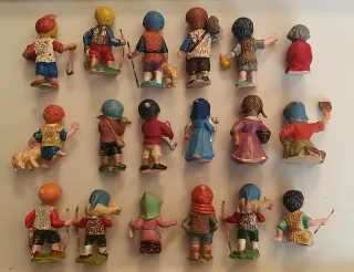 Figuras Belén vintage Cabezones, nacimiento