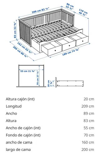 Estructura Cama Hennes Ikea Blanca