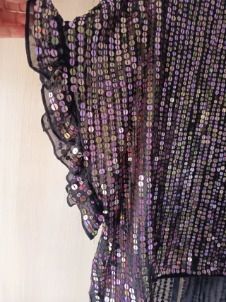 Blusón lentejuelas negro y multicolor