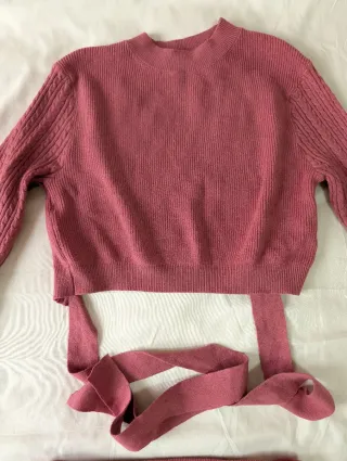 Conjunto teja top y falda tejido