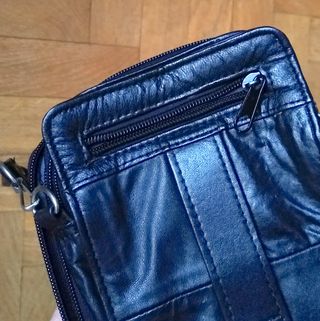 Bolso piel negro hombre