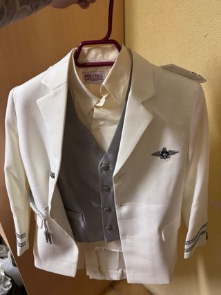 Traje de Comunión Blanco y Gris Kamil