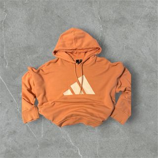 Felpa con cappuccio Adidas donna arancione