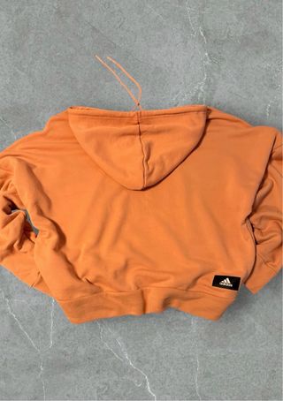 Felpa con cappuccio Adidas donna arancione