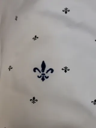 Camisa seda hombre XXL azul y blanco