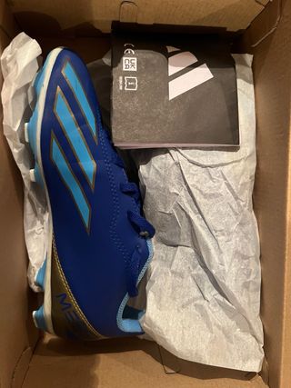 Botas de fútbol niños Messi azules