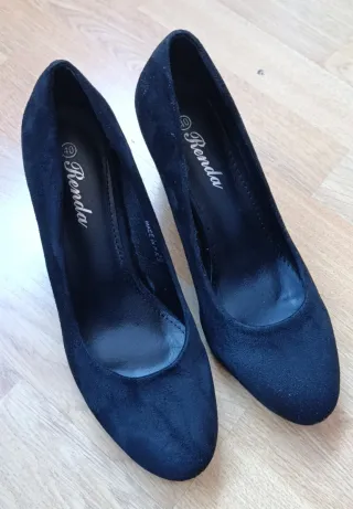 Zapatos de salón Renda ante negro talla 40