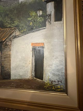 Cuadro Óleo Alhambra Marco Dorado