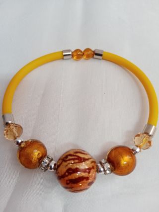 Bracciale Murano a molla vetro dorato