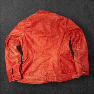 Giacca in vera pelle rossa vintage