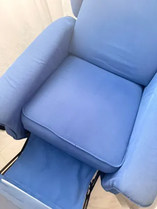 Sillón butaca relax azul tela