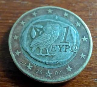 Moneda 1 Euro Grecia 2002 Búho