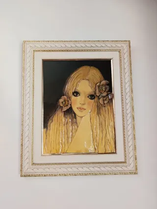 Cuadro 3D Mujer Flores