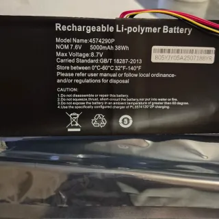 Batería Li-Polymer Recargable Portátil