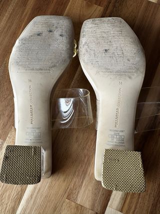 Chanclas Pull&Bear tacón transparente beige