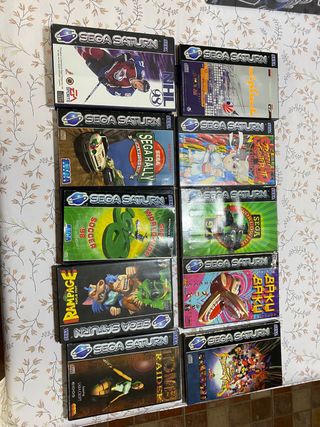 Sega Saturn Negra con juegos