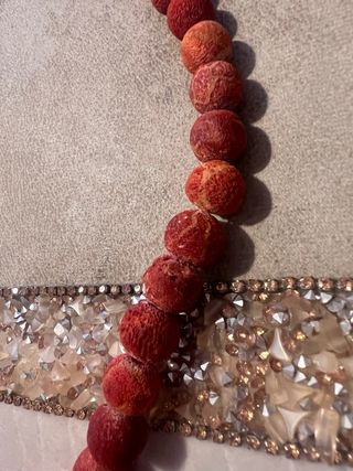 Collar artesanal coral rojo