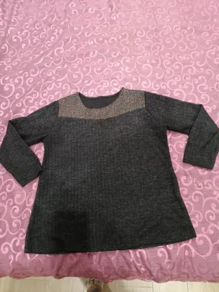 Maglione donna con inserto laminato