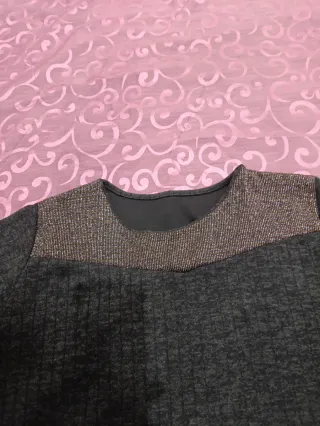 Maglione donna con inserto laminato