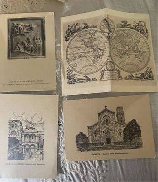 Cartoline d'epoca Gerusalemme e Mappamondo