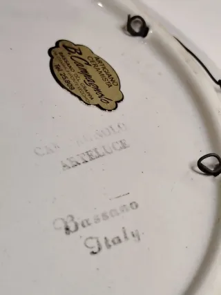 Piatto ceramica Bassano artigianale vintage