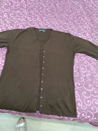 Cardigan donna maniche lunghe marrone