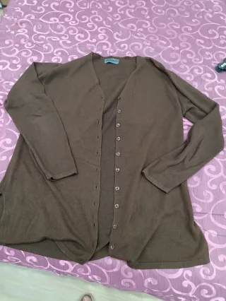 Cardigan donna maniche lunghe marrone
