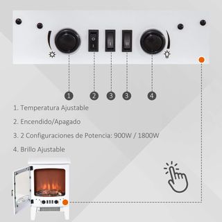 Chimenea Eléctrica Portátil de 900/1800W NUEVA