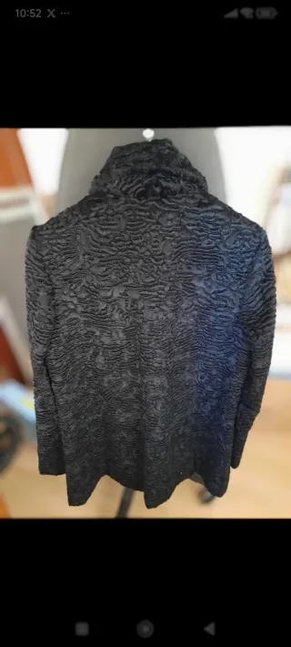 Chaqueta vintage astracán sintético negra