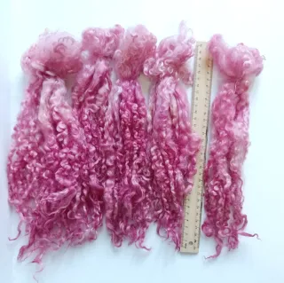 Lana Riccioli Rosa per Capelli Bambole