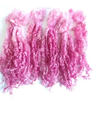 Lana Riccioli Rosa per Capelli Bambole