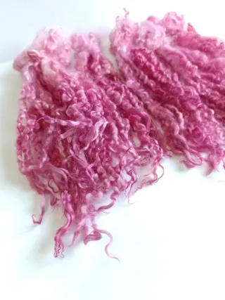 Lana Riccioli Rosa per Capelli Bambole