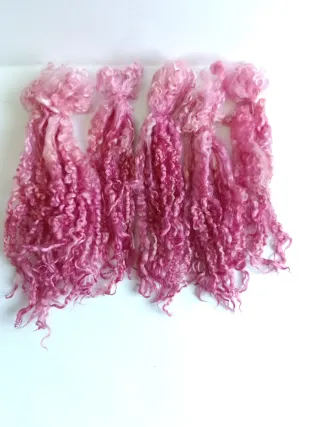 Lana Riccioli Rosa per Capelli Bambole