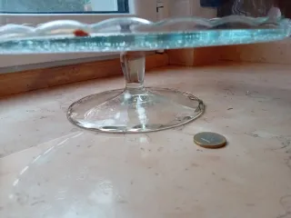 Alzatina porta torta in vetro decorata